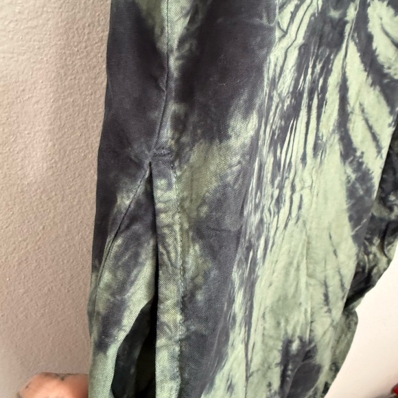 Anthropologie Cloth & Stone Green and Navy Tie Dye Jumpsuit - Picture 3 of 6